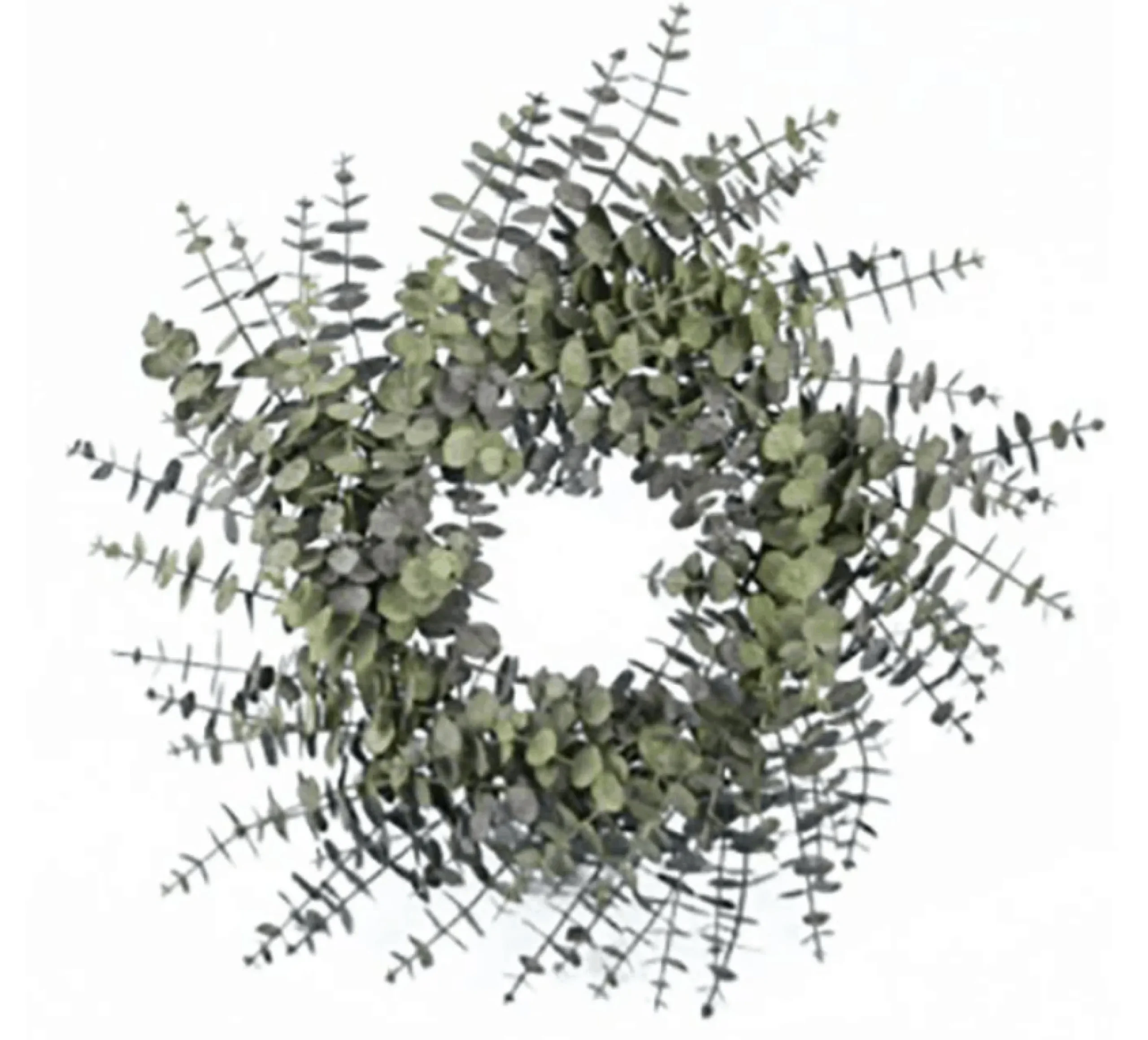 Christmas Land White, Blue & Silver: Frozen Lake-24″ (60Cm) Spiral Eucalyptus Christmas Wreath