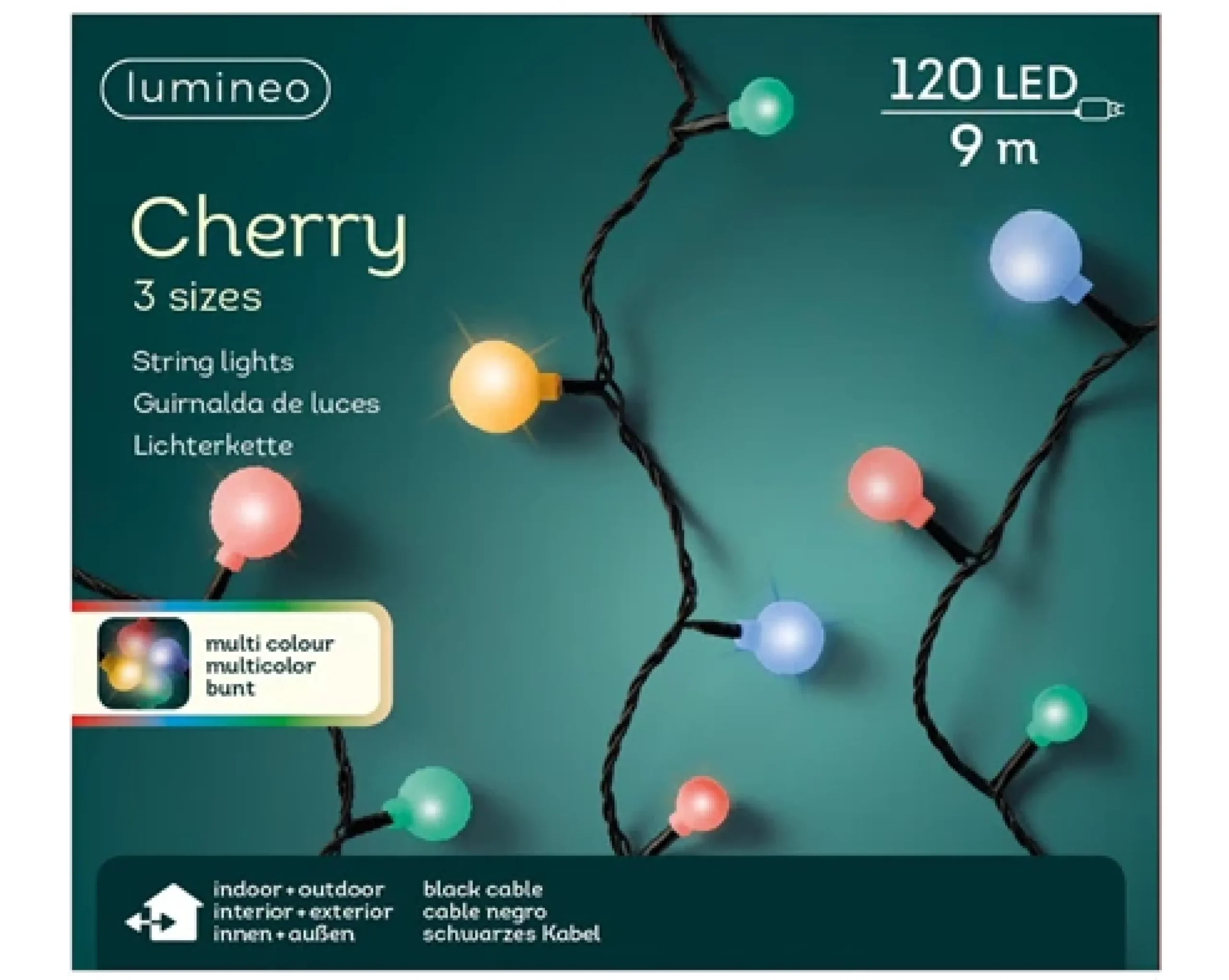 Christmas Land Christmas Tree Lights-120 Led Multicolour Three Size Cherry Christmas Lights