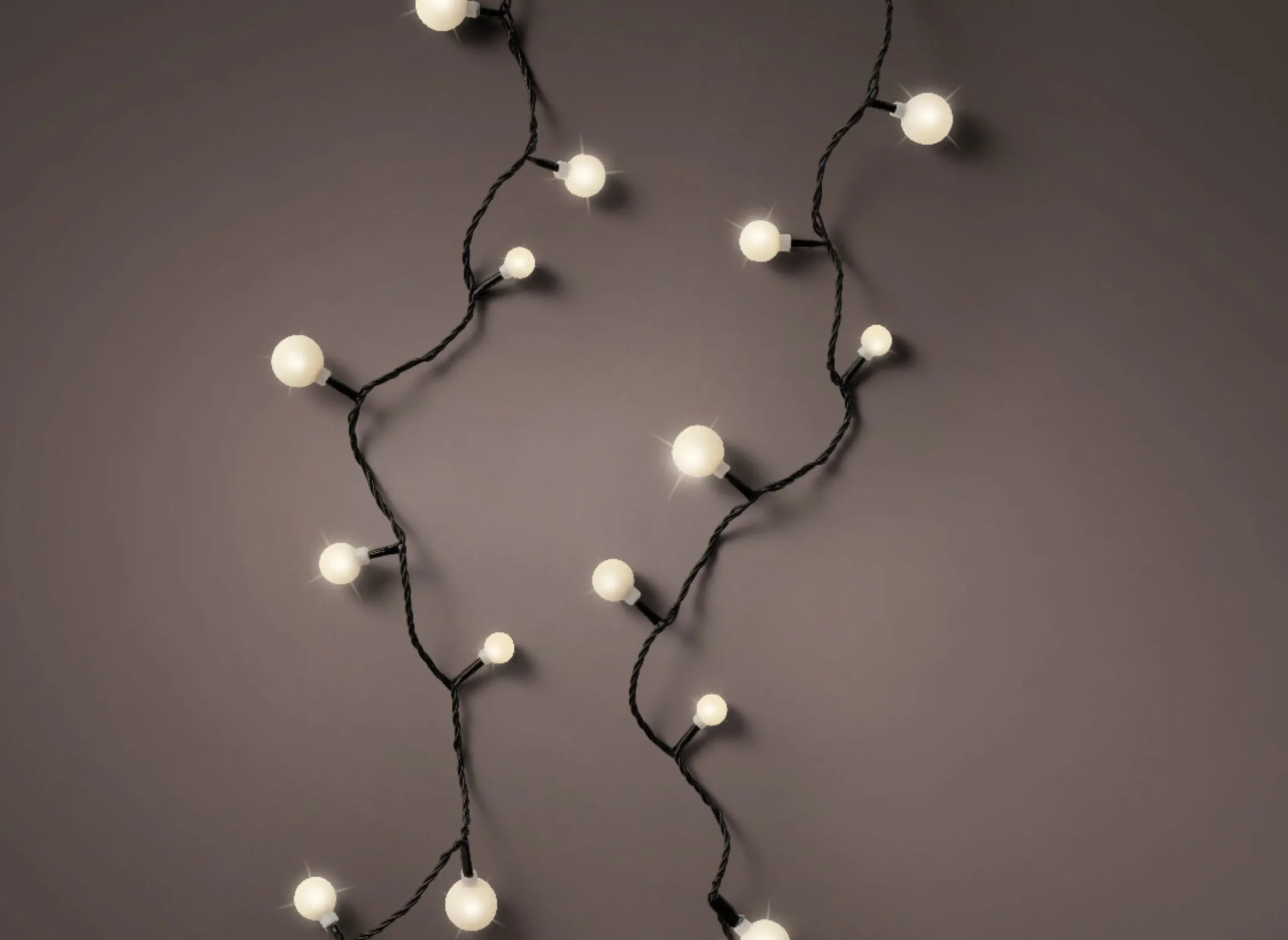 Christmas Land Christmas Tree Lights-120 Led Warm White 3 Size Cherry Christmas Lights