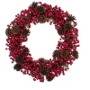 Christmas Land Gold, Red & Green: So This Is Christmas*Berry Pinecone Christmas Wreath – 45 Cm