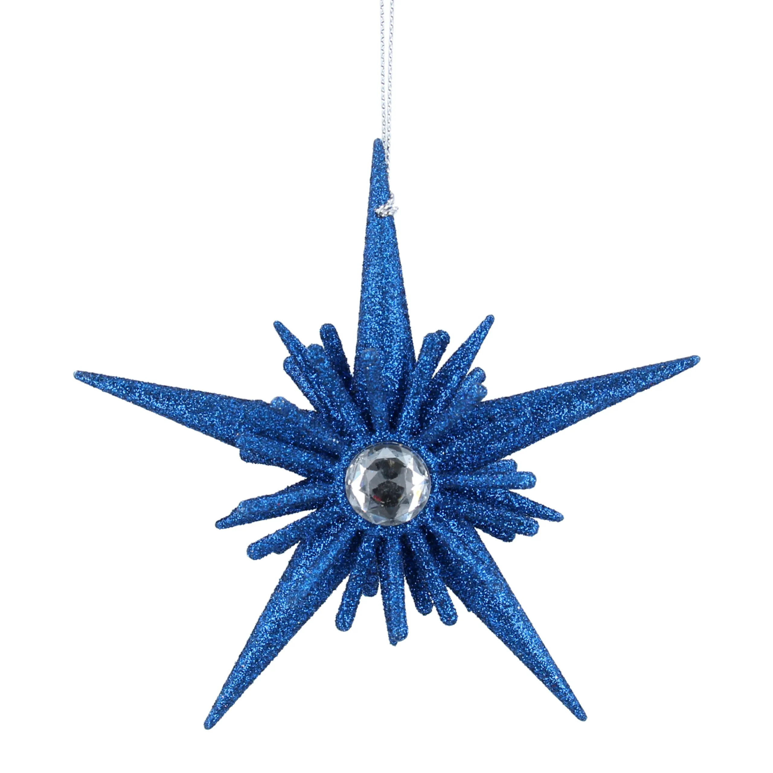 Christmas Land Christmas Tree Decorations*Blue Glitter Acrylic 5-Point Star