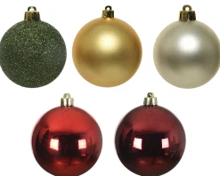 Christmas Land Christmas Tree Decorations-Christmas Baubles Mixed Shatterproof (Pack Of 30)