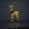 Christmas Land 3D Led Christmas Decorations*130Cm Gold Glitter Reindeer With 80 Warm White Led Lights
