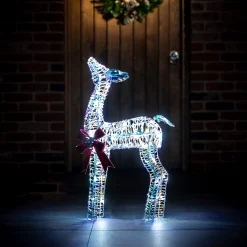 Christmas Land 3D Led Christmas Decorations*110Cm Iridescent Reindeer With 70 White Led Lights