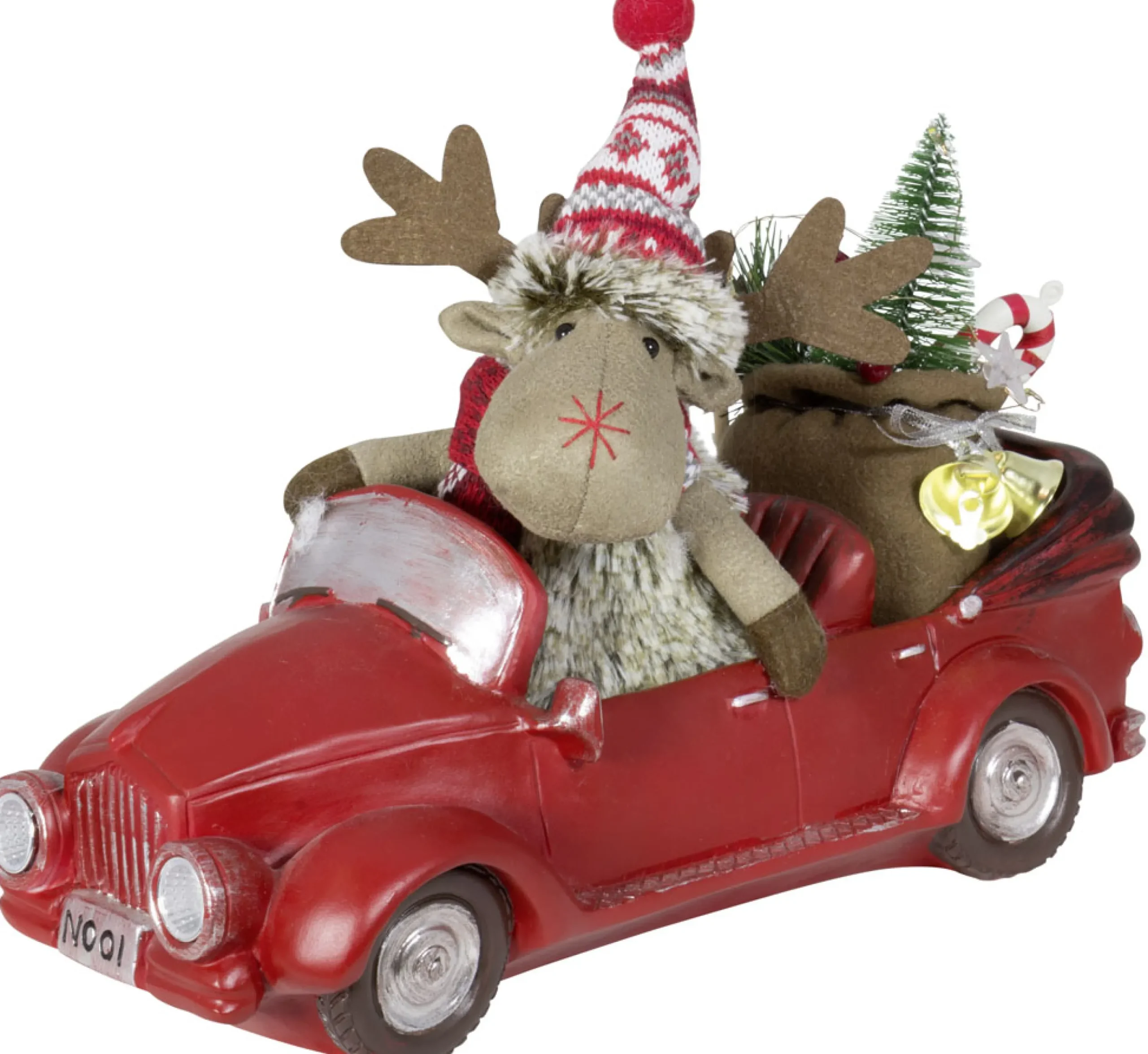Christmas Land Christmas Gnomes & Santa-32Cm Led Moose In A Car