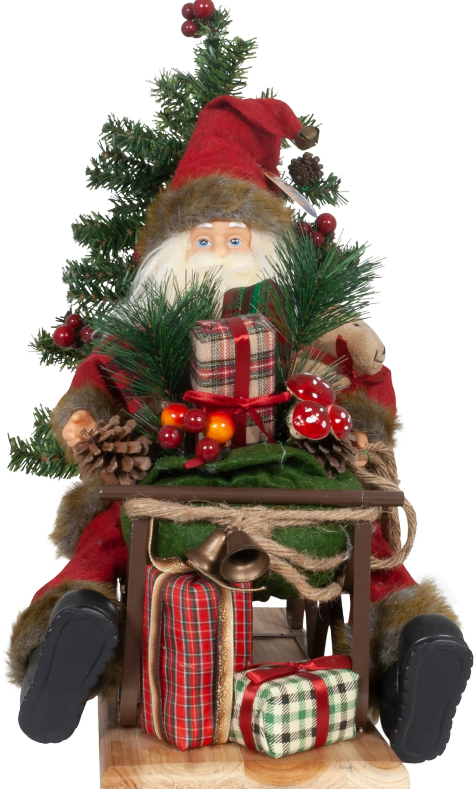 Christmas Land Christmas Gnomes & Santa-45Cm Santa On Sleigh