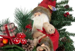 Christmas Land Christmas Gnomes & Santa-45Cm Santa On Sleigh