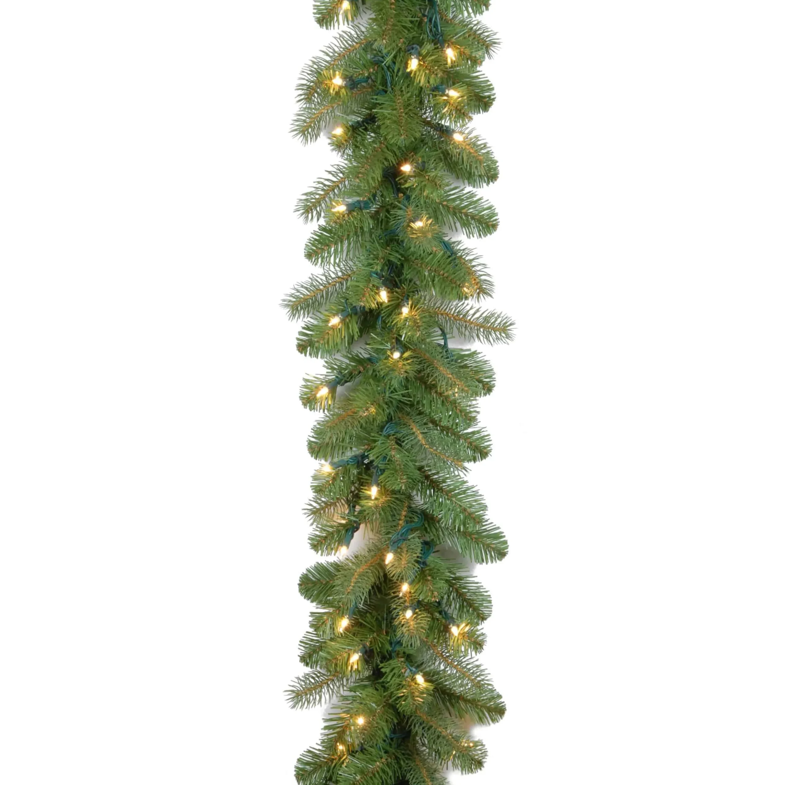 Christmas Land Garlands Pre-Lit-9Ft Feel Real Bayberry Spruce Pre-Lit Battery Powered Christmas Garland