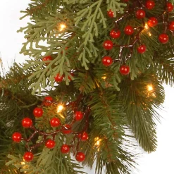 Christmas Land Garlands Pre-Lit-9Ft Feel Real Classical Collection Pre-Lit Christmas Garland