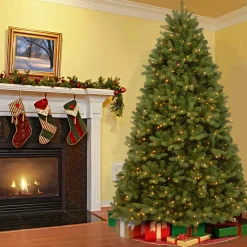 Christmas Land Pre-Lit Christmas Trees*9Ft Feel Real Newberry Spruce Pre-Lit Artificial Christmas Tree