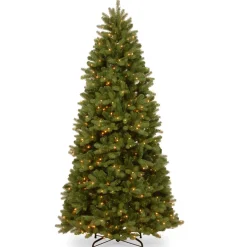 Christmas Land Pre-Lit Christmas Trees*7.5Ft Feel Real Newberry Spruce Pre-Lit Slim Artificial Christmas Tree
