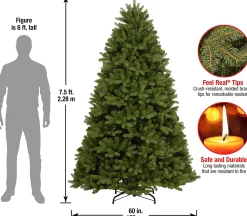 Christmas Land 6Ft & 7Ft Artificial Christmas Trees (Un-Lit)*7.5Ft Feel Real Newberry Spruce Artificial Christmas Tree