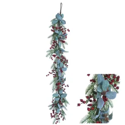 Christmas Land Garlands Un-Lit*4.2Ft Garland With Red Berries And Pinecone