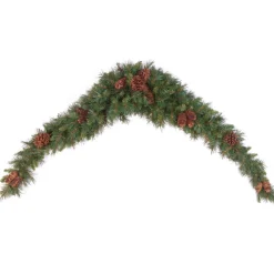 Christmas Land Garlands Un-Lit*9Ft Pine Cone Christmas Mantel Swag
