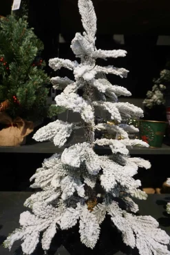 Christmas Land Mini Artificial Christmas Trees (Un-Lit)-2Ft Snowy Alpine Mini Artificial Christmas Tree