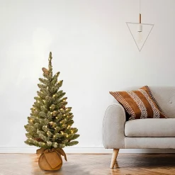 Christmas Land Pre-Lit Christmas Trees*3Ft Snowy Concolor Fir Pre-Lit Artificial Christmas Tree
