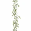 Christmas Land White, Blue & Silver: Frozen Lake*5.5Ft Snowy Grape Leaf Christmas Garland