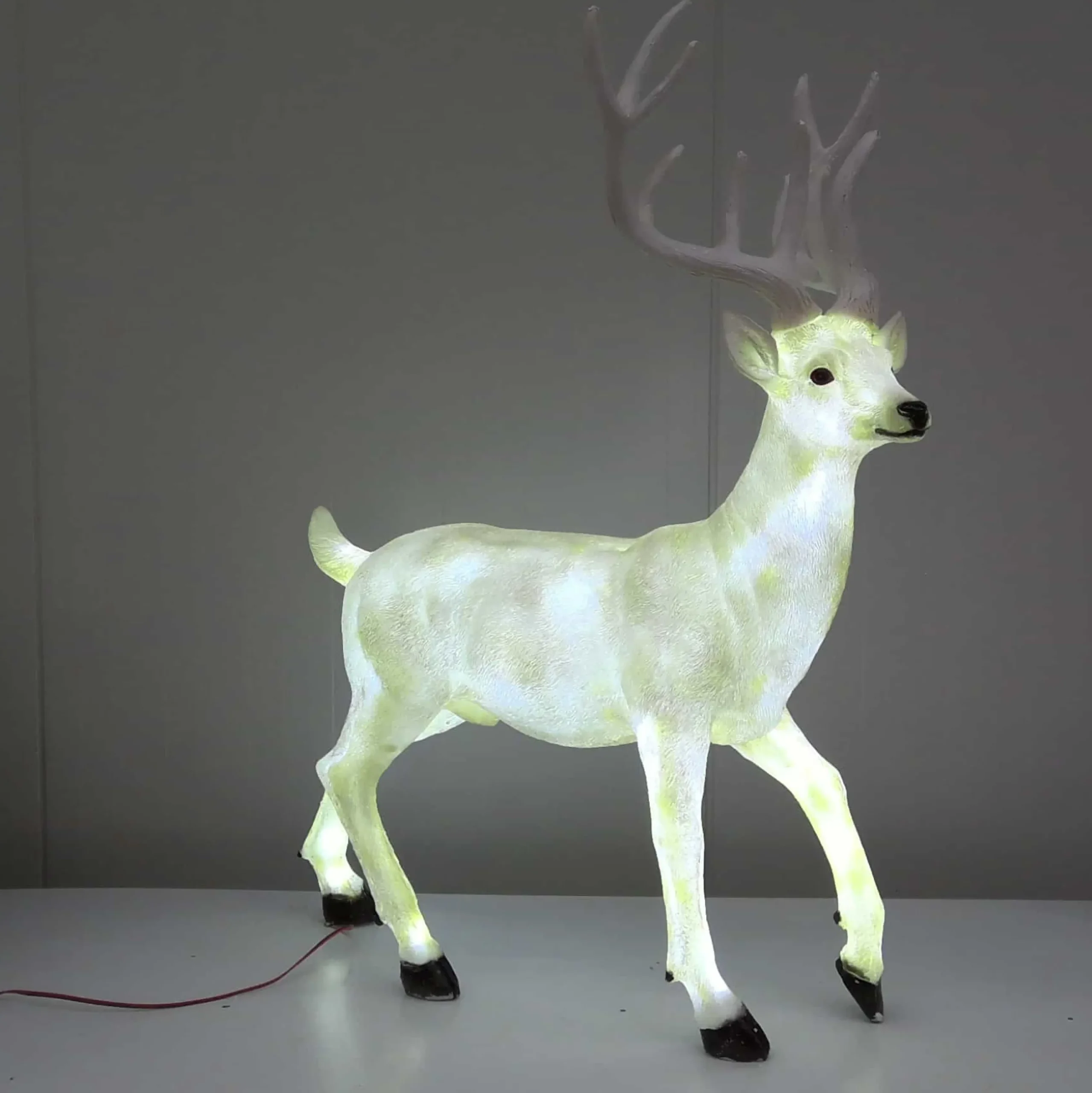 Christmas Land 3D Led Christmas Decorations-Standing Stag Deer With Cool White Led Lights